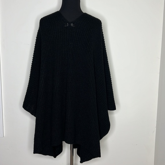 CATHERINE MALANDRINO Black Chunky Open Knit Cardigan M/L - Picture 5 of 7